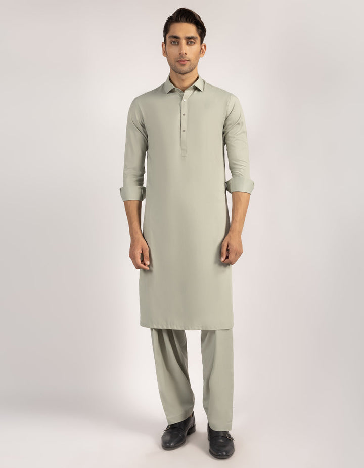 Blended Light Green Shalwar Kameez - J. Junaid Jamshed