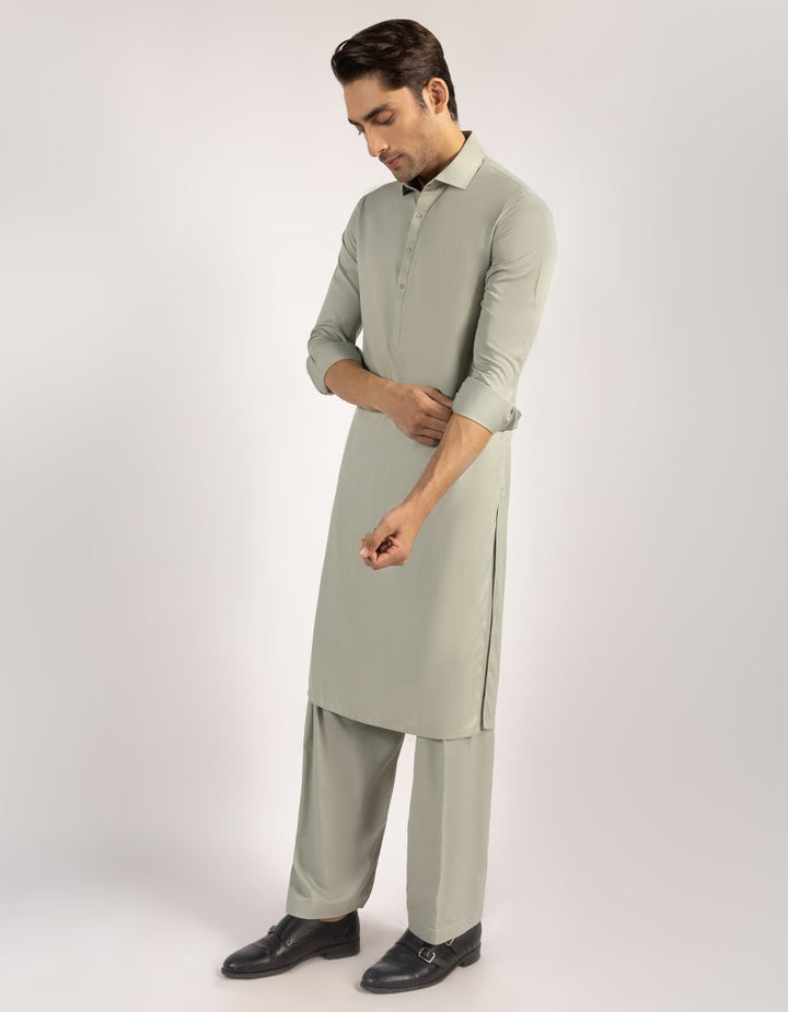 Blended Light Green Shalwar Kameez - J. Junaid Jamshed