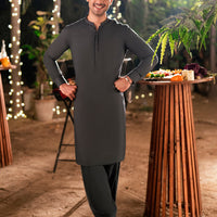 Blended Grey Shalwar Kameez - J. Junaid Jamshed