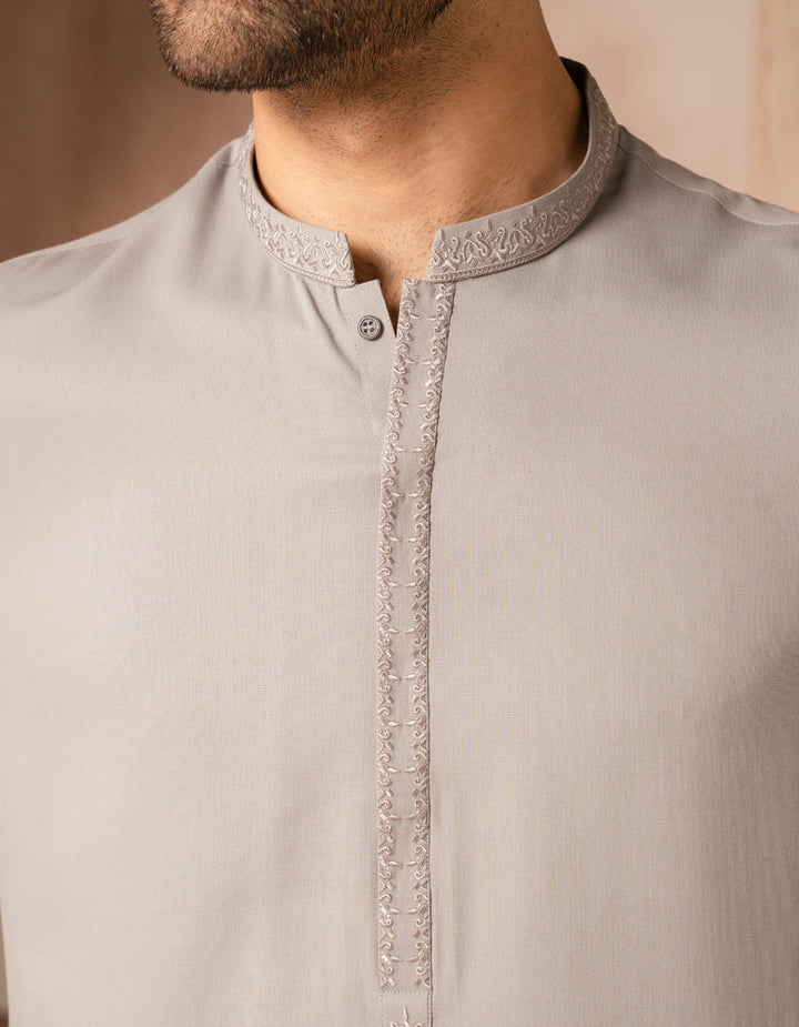 Blended Grey Shalwar Kameez - J. Junaid Jamshed