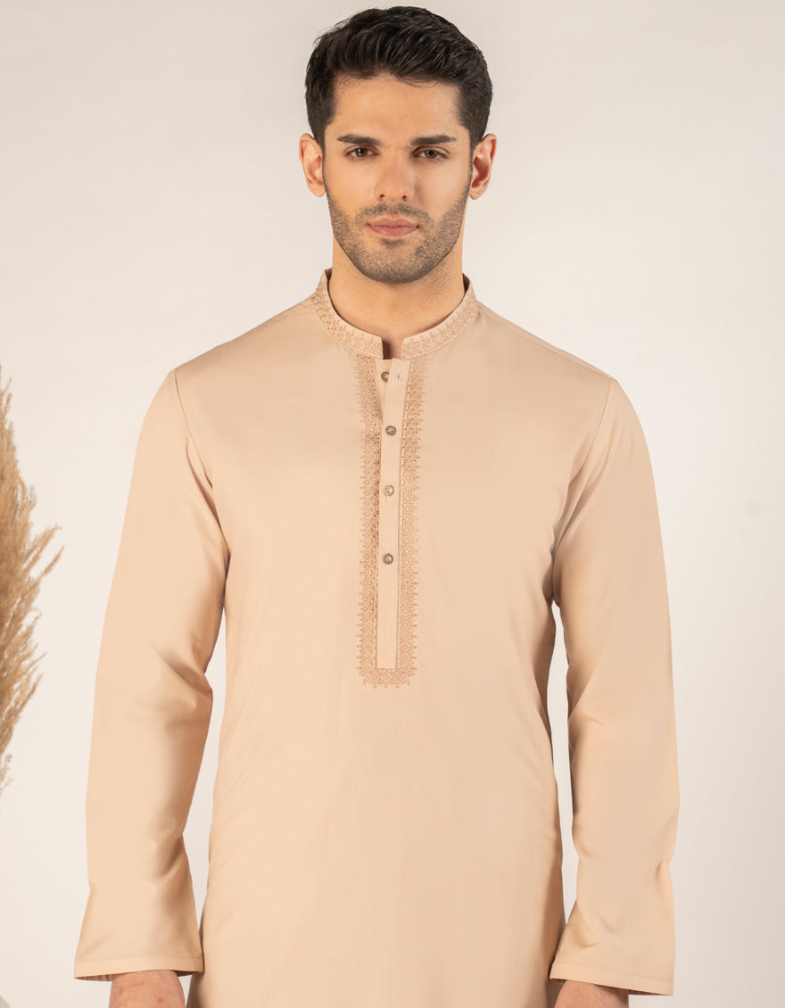 Blended Peach Shalwar Kameez - J. Junaid Jamshed