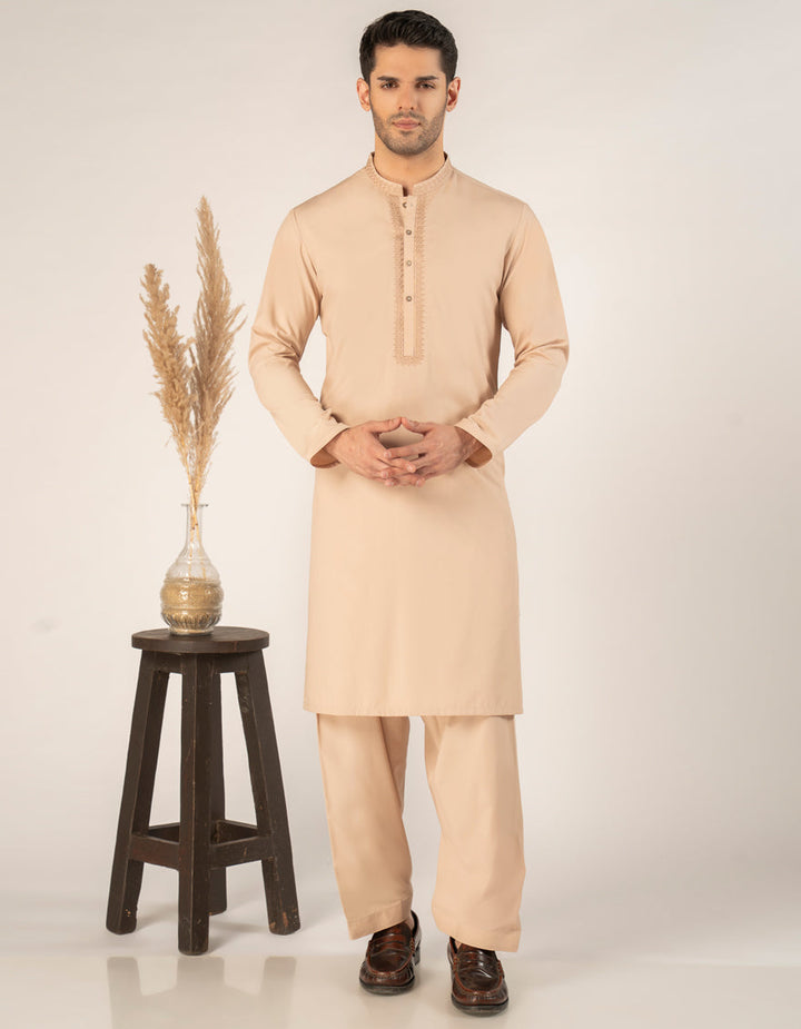 Blended Peach Shalwar Kameez - J. Junaid Jamshed