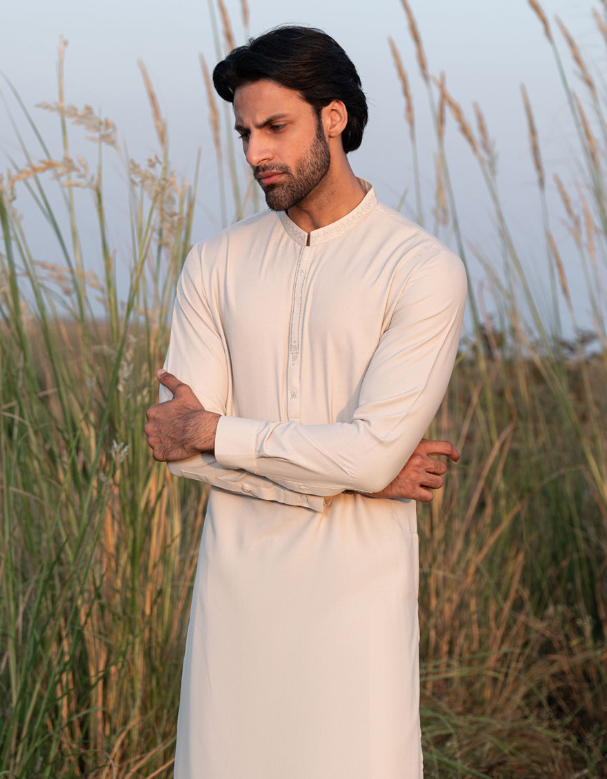 Blended Brown Shalwar Kameez - J. Junaid Jamshed