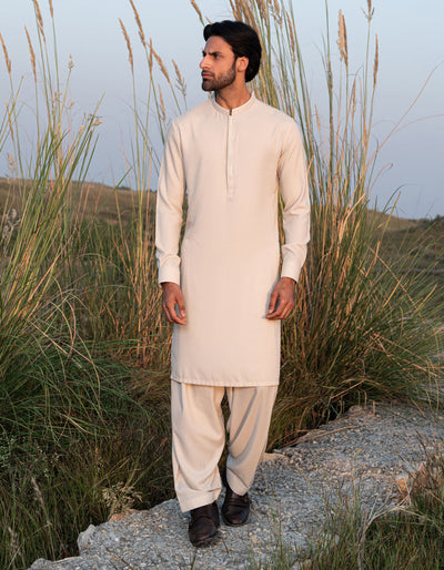 Blended Brown Shalwar Kameez - J. Junaid Jamshed