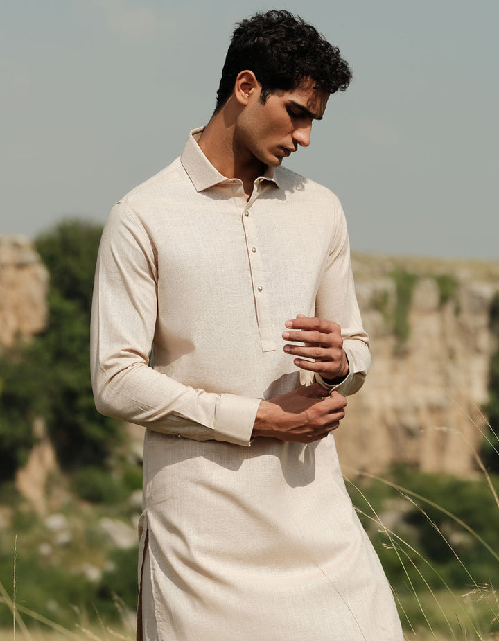 Cotton Brown Shalwar Kameez- J. Junaid Jamshed