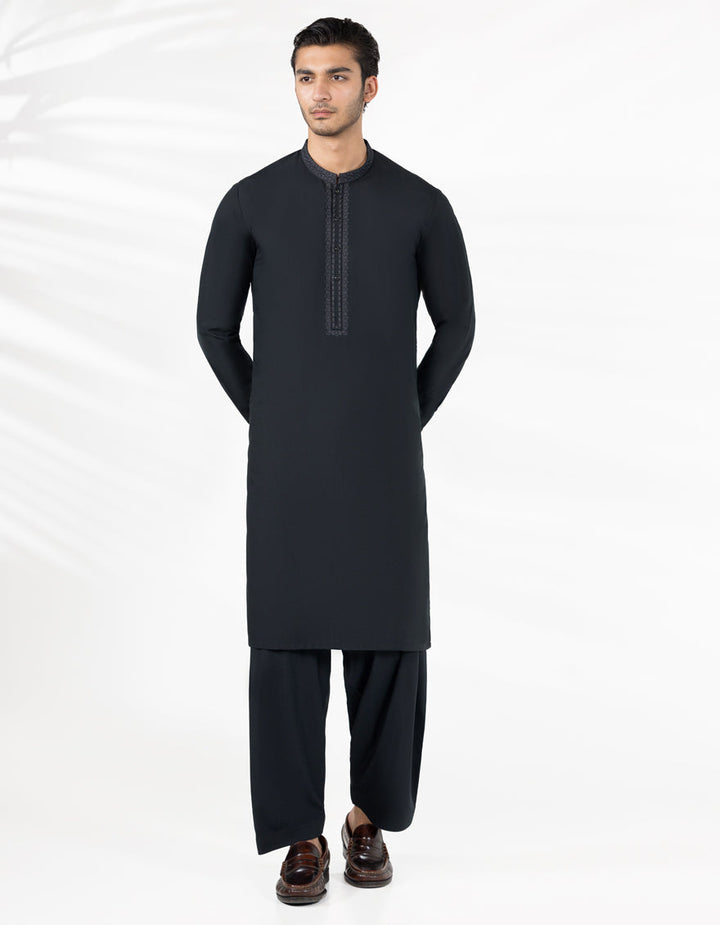 Blended Black Shalwar Kameez - J. Junaid Jamshed