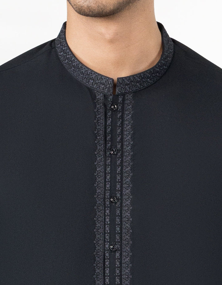 Blended Black Shalwar Kameez - J. Junaid Jamshed