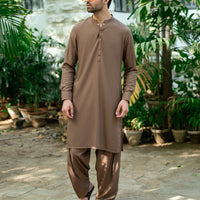 Blended Brown Shalwar Kameez - J. Junaid Jamshed