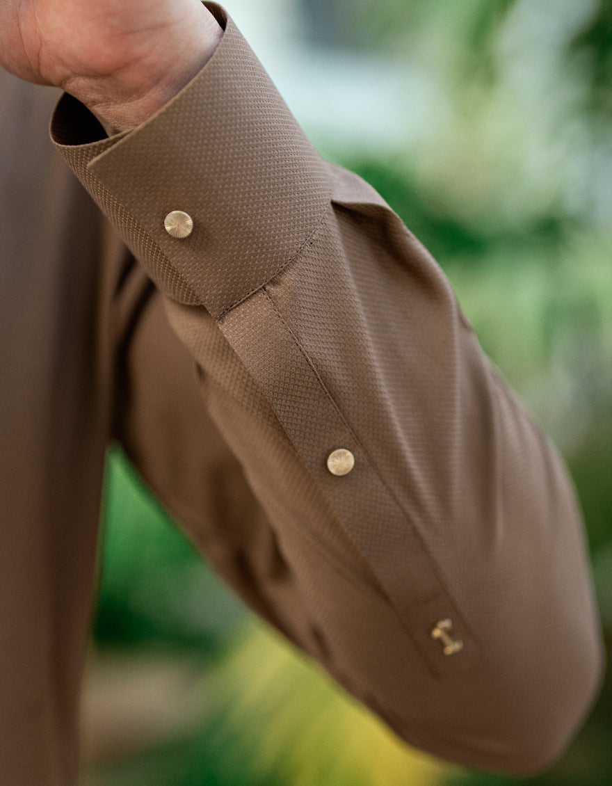 Blended Brown Shalwar Kameez - J. Junaid Jamshed