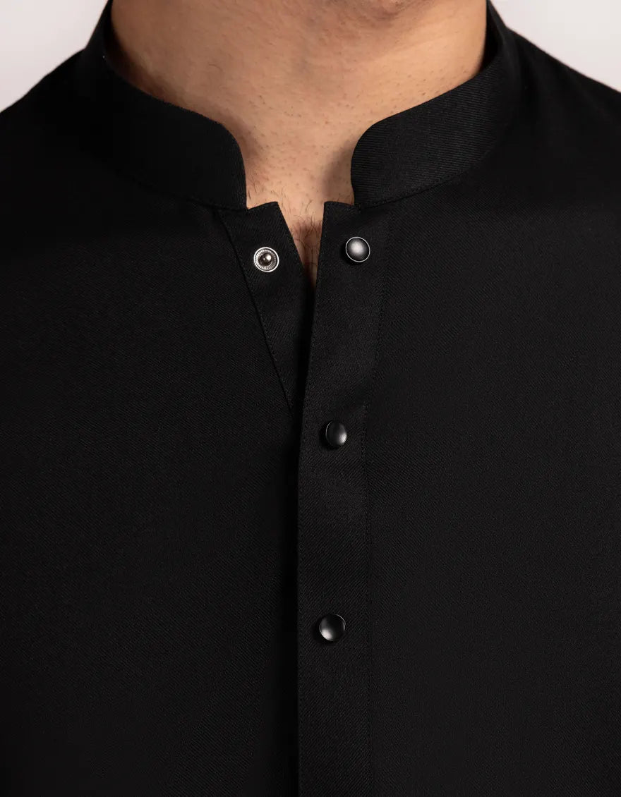 Blended Black Shalwar Kameez - J. Junaid Jamshed