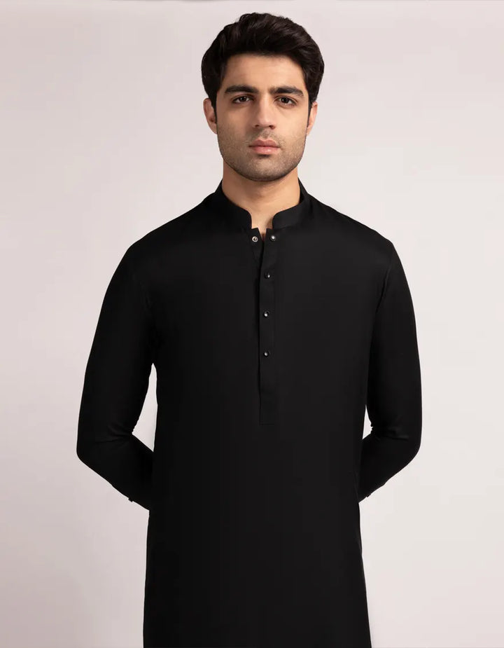 Blended Black Shalwar Kameez - J. Junaid Jamshed