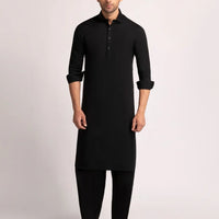 Cotton Black Shalwar Kameez - J. Junaid Jamshed