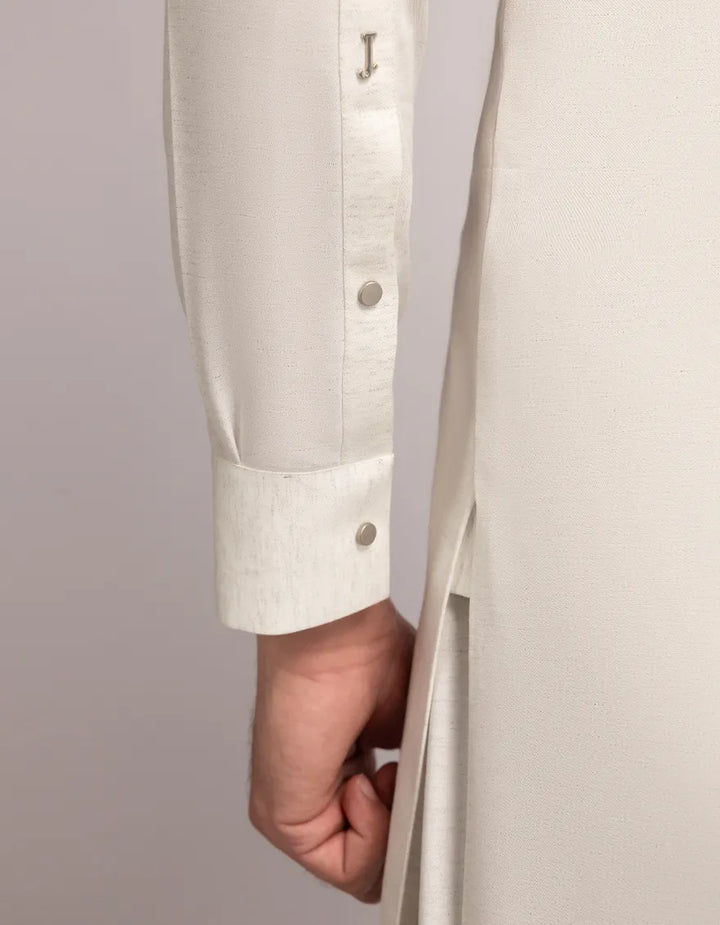 Blended Off White Shalwar Kameez - J. Junaid Jamshed