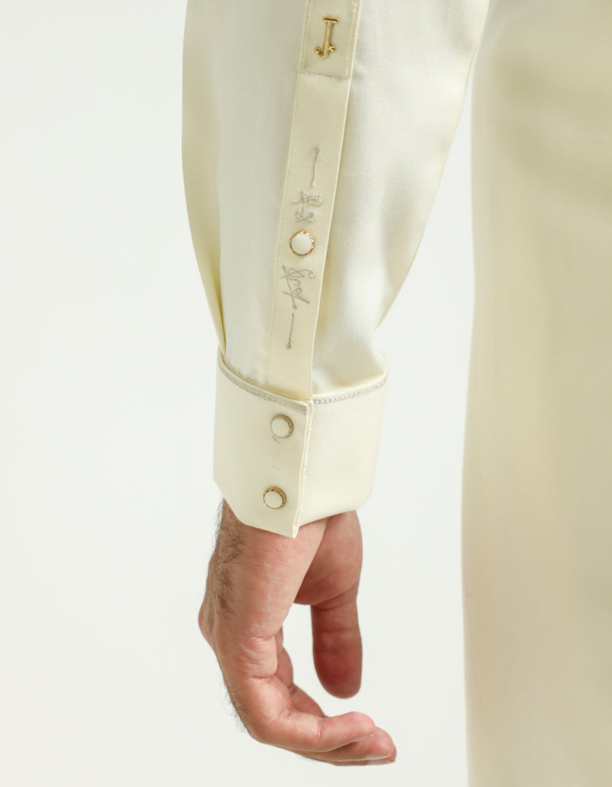 Blended Off White Shalwar Kameez - J. Junaid Jamshed