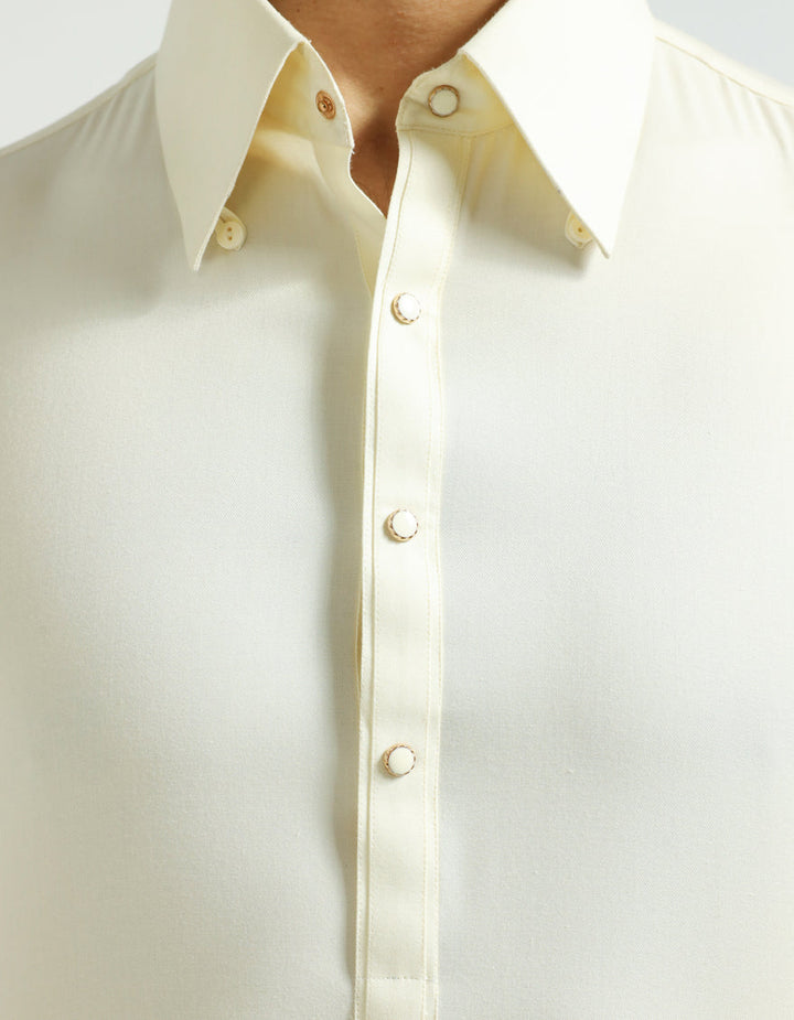 Blended Off White Shalwar Kameez - J. Junaid Jamshed