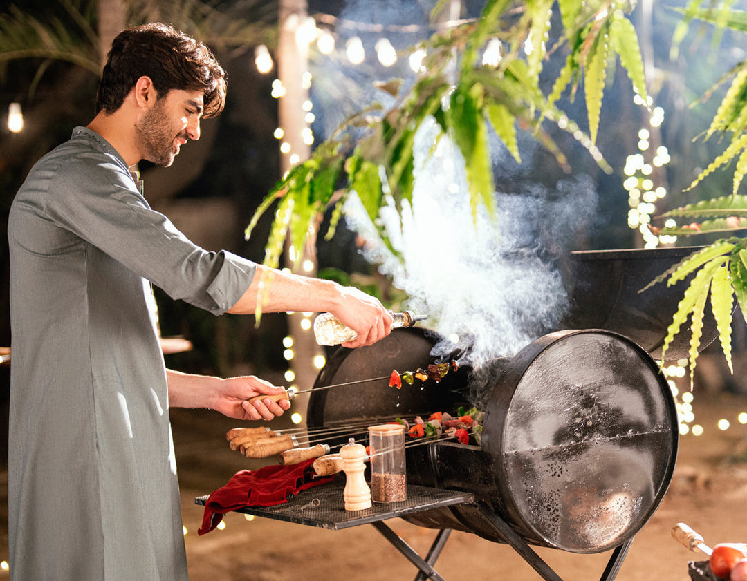 Blended Grey Shalwar Kameez - J. Junaid Jamshed