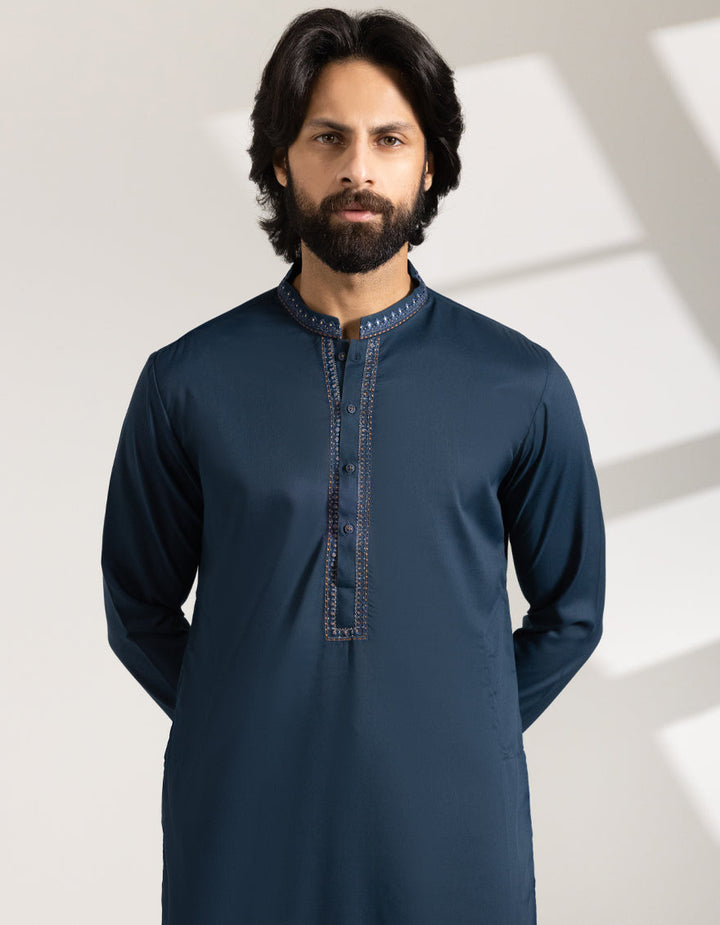 Blended Teal Shalwar Kameez - J. Junaid Jamshed