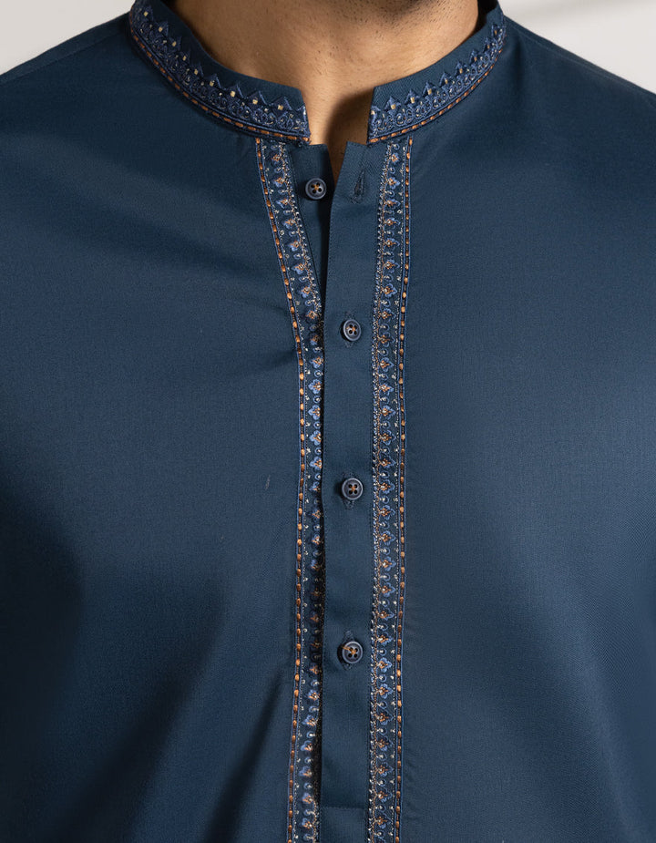 Blended Teal Shalwar Kameez - J. Junaid Jamshed