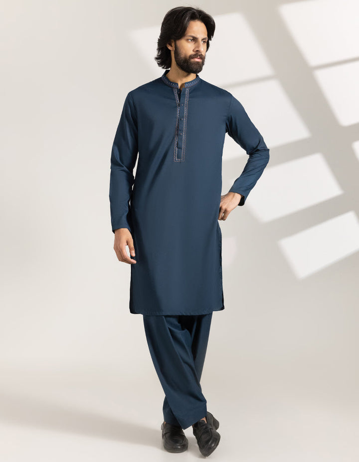 Blended Teal Shalwar Kameez - J. Junaid Jamshed