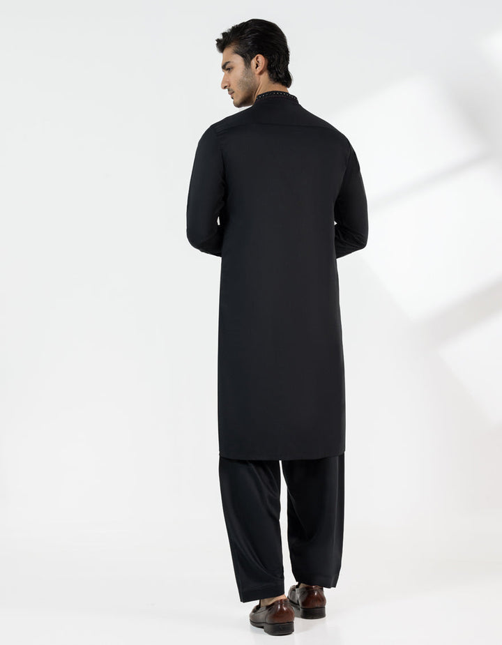 Blended Black Shalwar Kameez - J. Junaid Jamshed