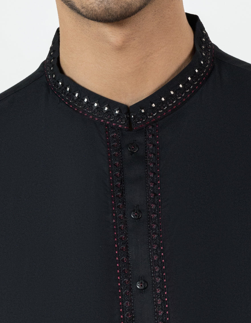 Blended Black Shalwar Kameez - J. Junaid Jamshed