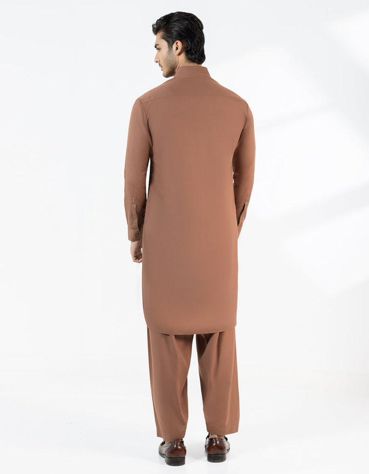 Blended Brown Shalwar Kameez - J. Junaid Jamshed