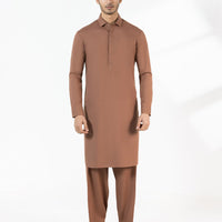 Blended Brown Shalwar Kameez - J. Junaid Jamshed