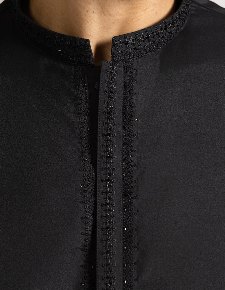Blended Black Shalwar Kameez - J. Junaid Jamshed