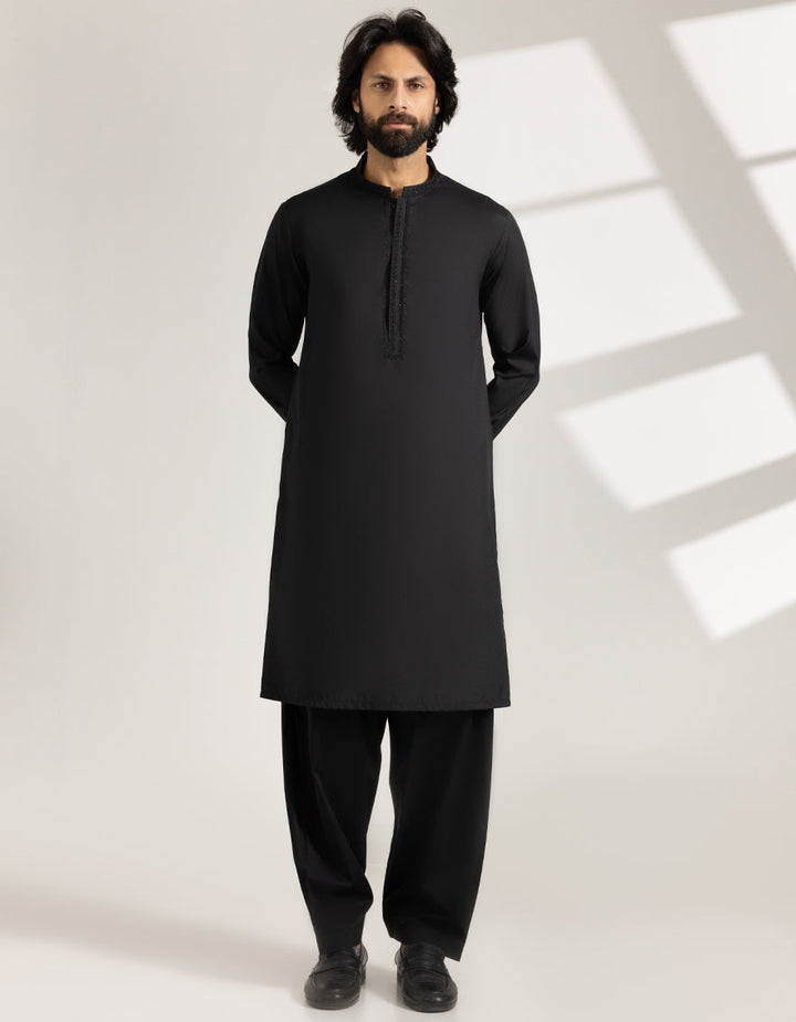 Blended Black Shalwar Kameez - J. Junaid Jamshed