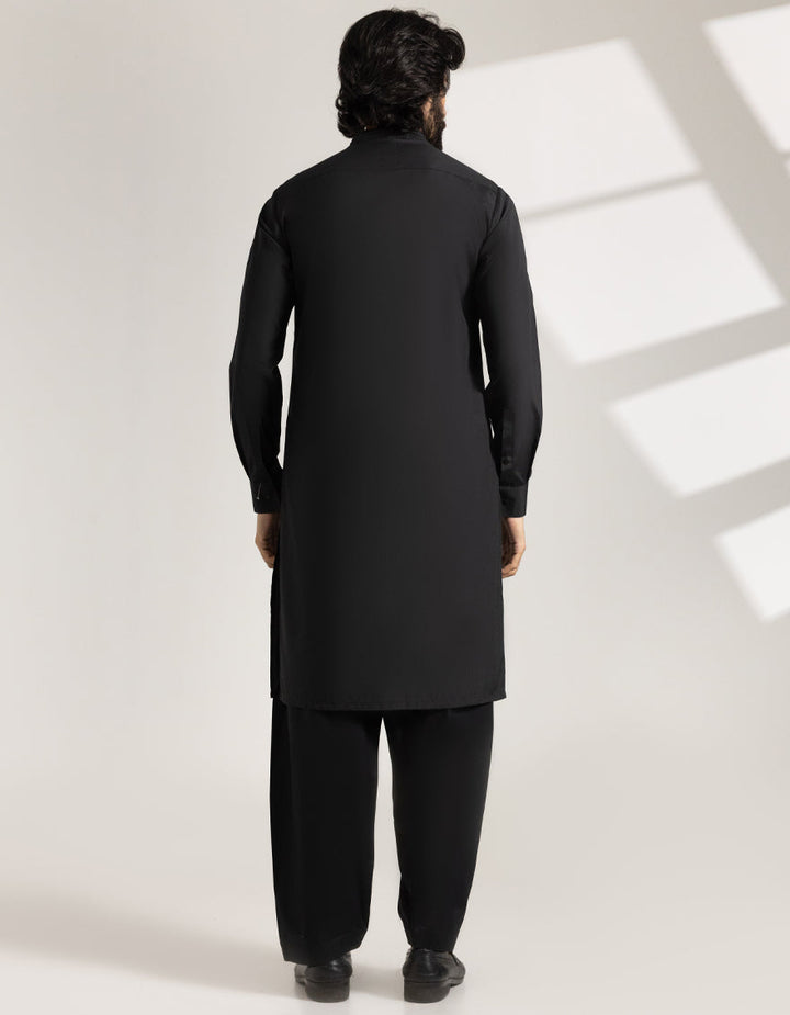 Blended Black Shalwar Kameez - J. Junaid Jamshed