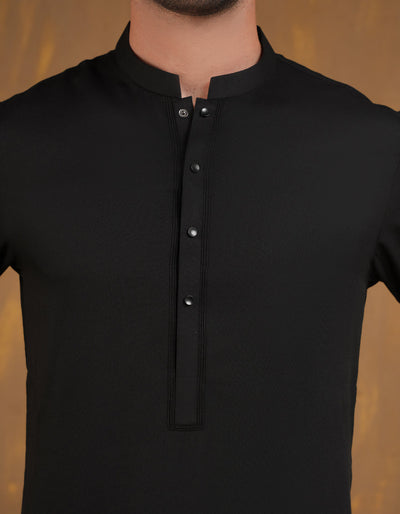 Blended Black Shalwar Kameez- J. Junaid Jamshed