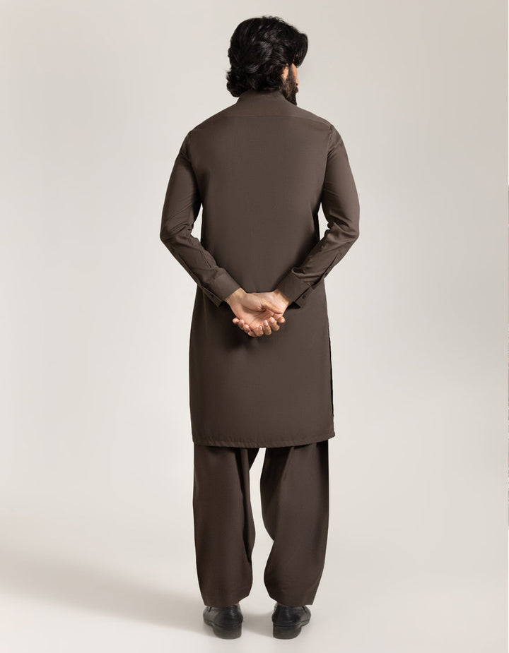 Blended Brown Shalwar Kameez - J. Junaid Jamshed