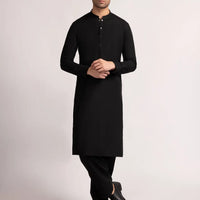 Blended Black Shalwar Kameez  - J. Junaid Jamshed