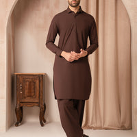 Blended Brown Shalwar Kameez - J. Junaid Jamshed