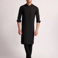 Blended Black Kurta Trouser - J. Junaid Jamshed