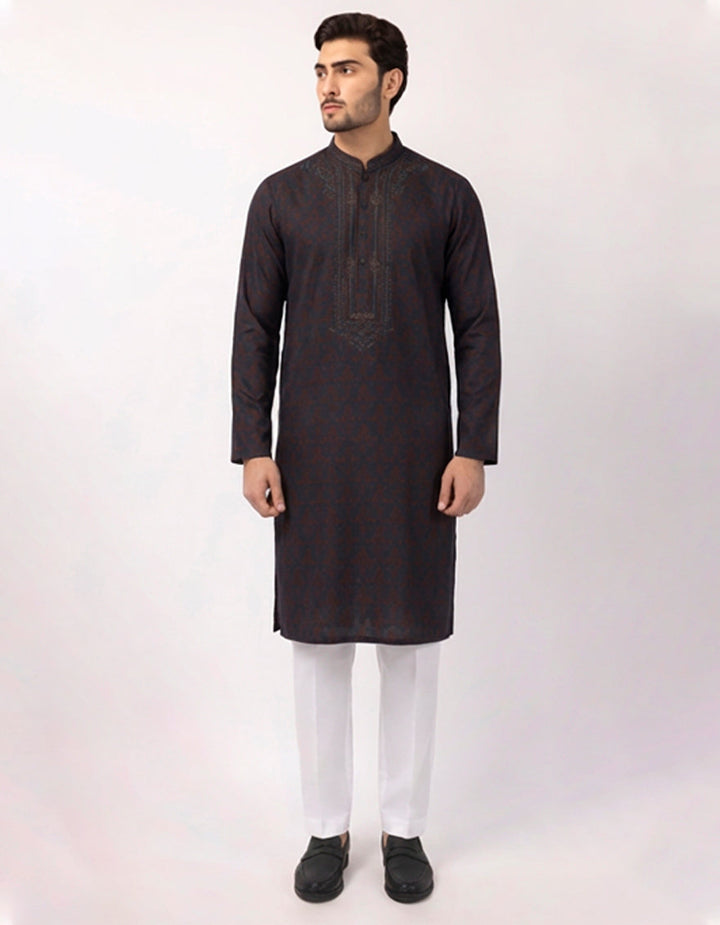 Polyester Blue Special Kurta - J. Junaid Jamshed
