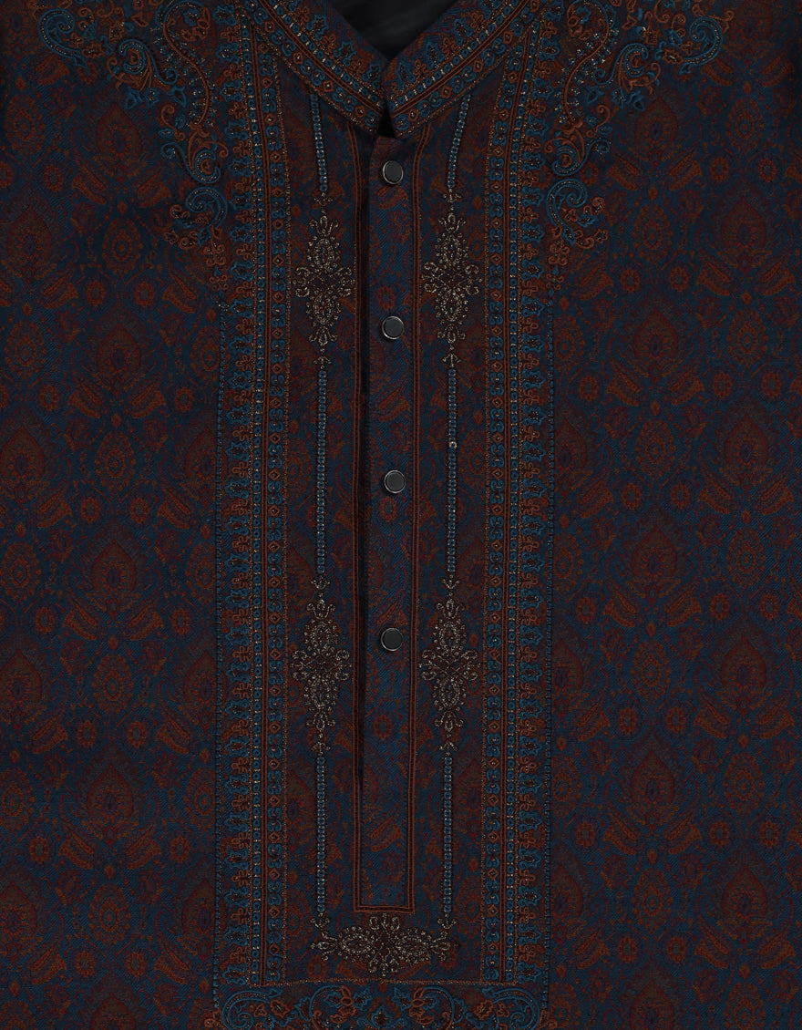 Polyester Blue Special Kurta - J. Junaid Jamshed