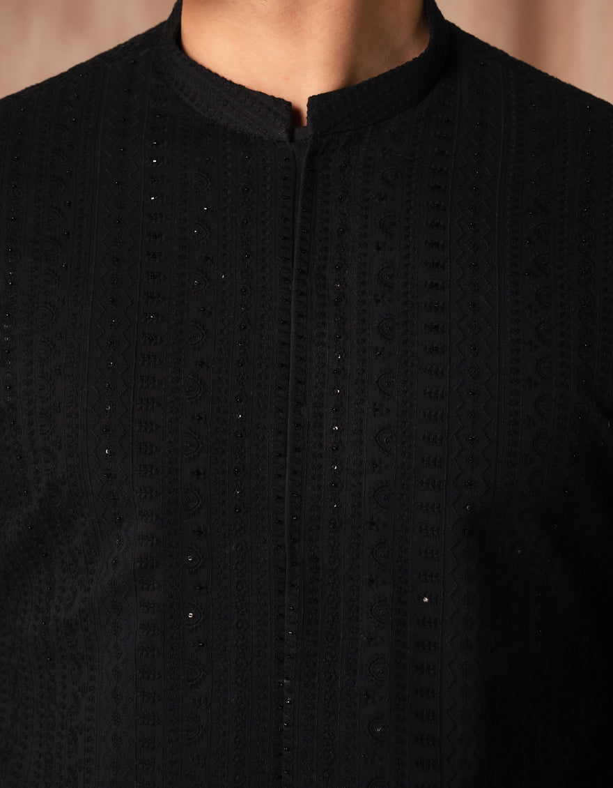 Cotton Black Special Kurta - J. Junaid Jamshed