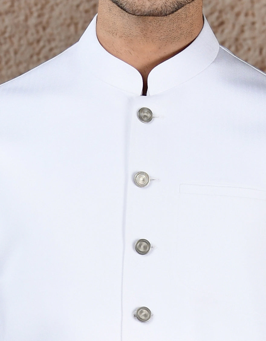 Blended White Shalwar Kameez - J. Junaid Jamshed