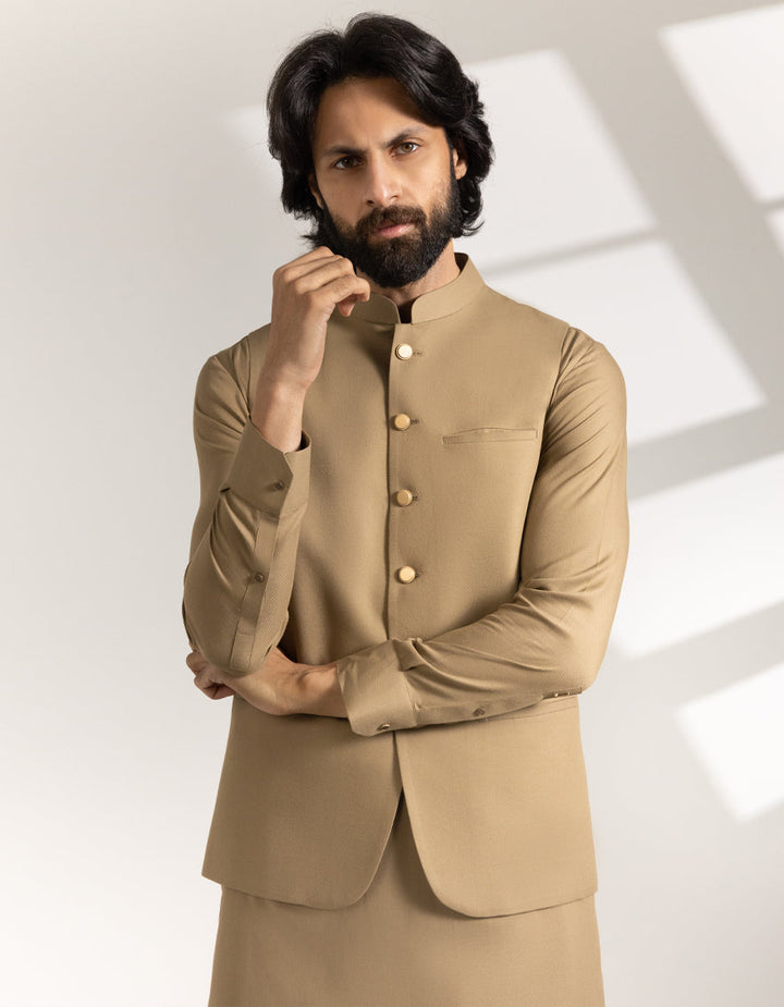 Blended Brown Shalwar Kameez - J. Junaid Jamshed