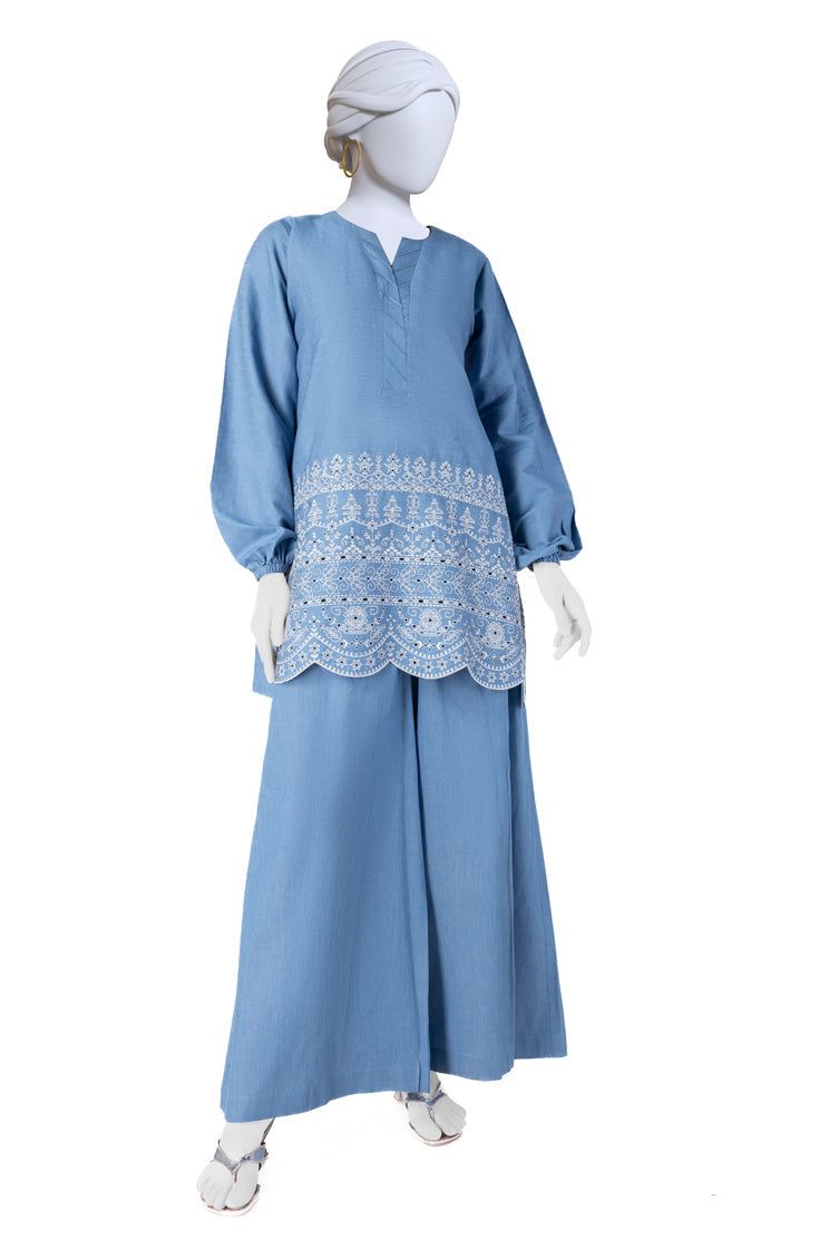 Denim Blue Kurti - J. Junaid Jamshed