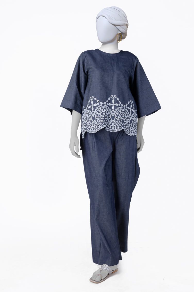 Denim Blue Kurti - J. Junaid Jamshed