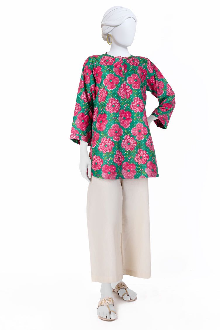 Cambric Green Kurti - J. Junaid Jamshed
