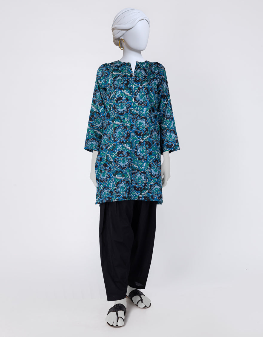 Cambric Blue Kurti - J. Junaid Jamshed