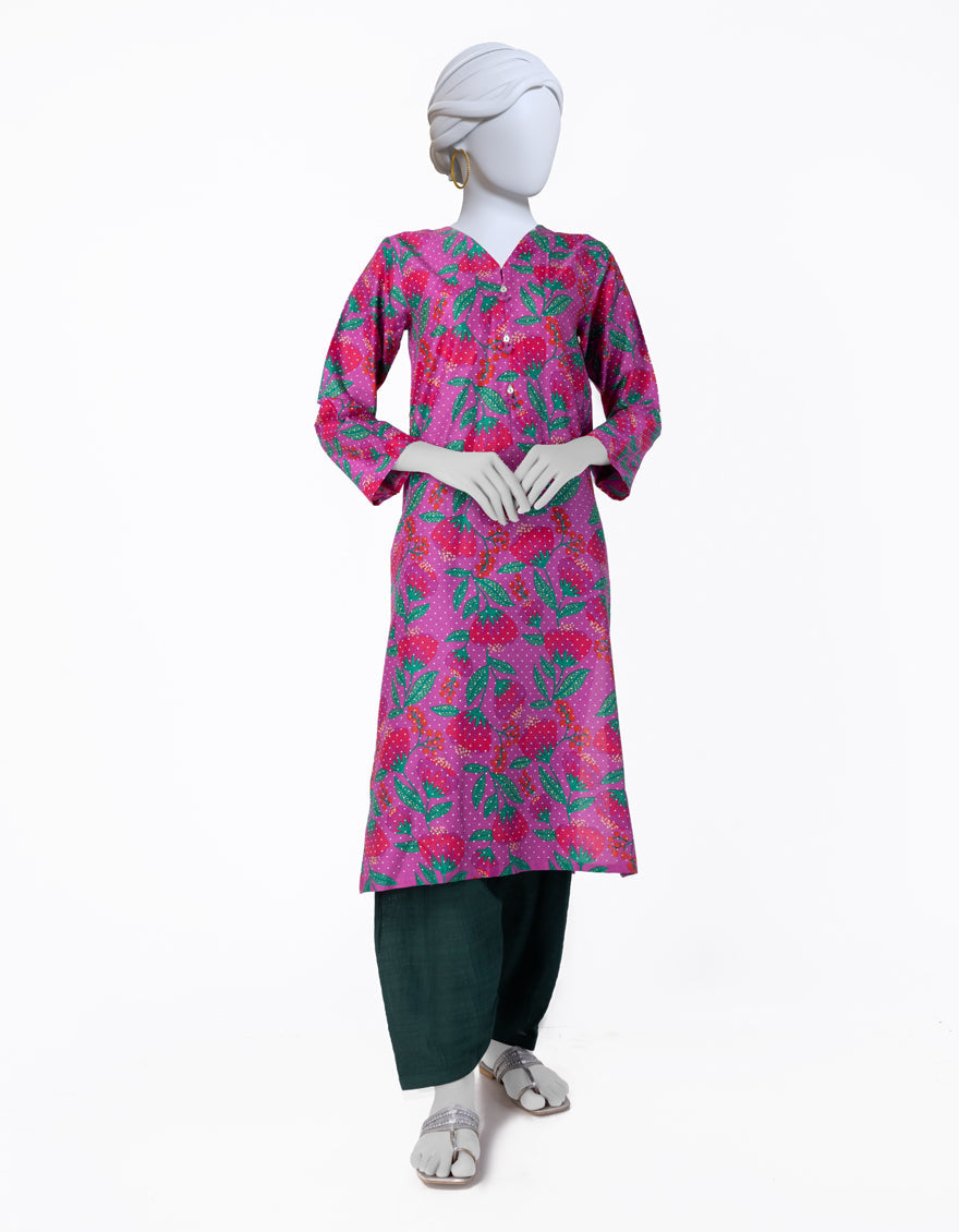 Cambric Pink Kurti - J. Junaid Jamshed