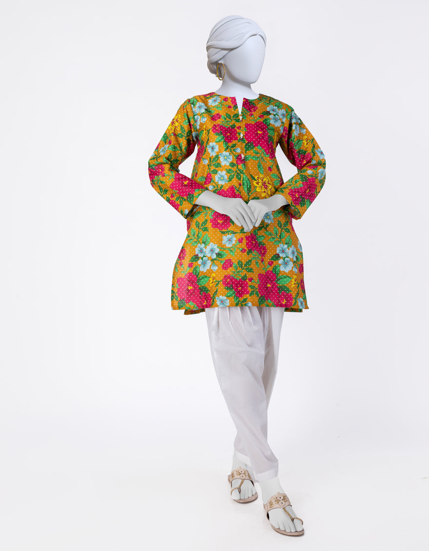 Cambric Orange Kurti - J. Junaid Jamshed