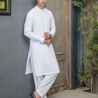 Blended Cream Unstitched Suit - J. Junaid Jamshed