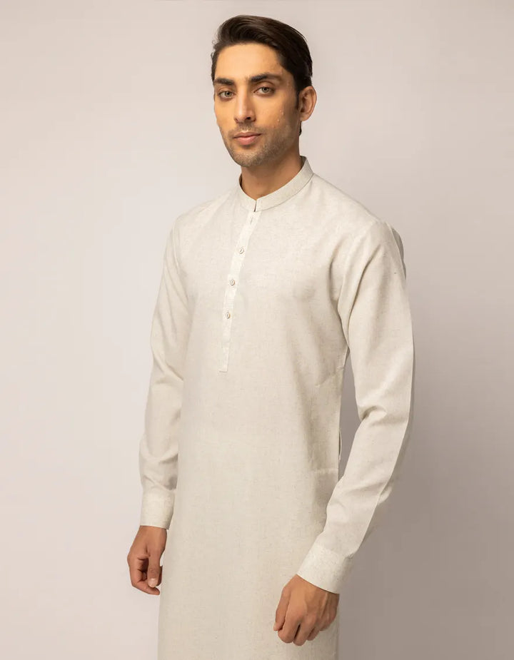 Polyester Smoke Grey Unstitched Suit - J. Junaid Jamshed