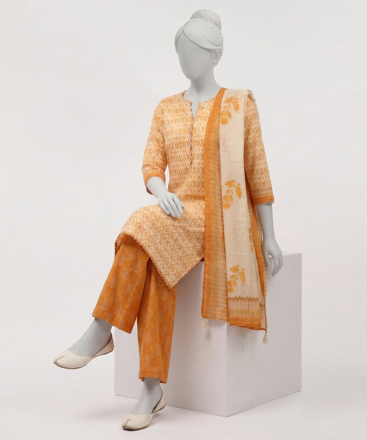 Lawn Beige Stitched Suit - J. Junaid Jamshed