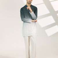 Cotton Green Short Kurta - J. Junaid Jamshed